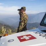Depuis octobre 1999, l'armée suisse participe avec la Swisscoy (Swiss Company) à la mission internationale de maintien de la paix KFOR au Kosovo (archives).